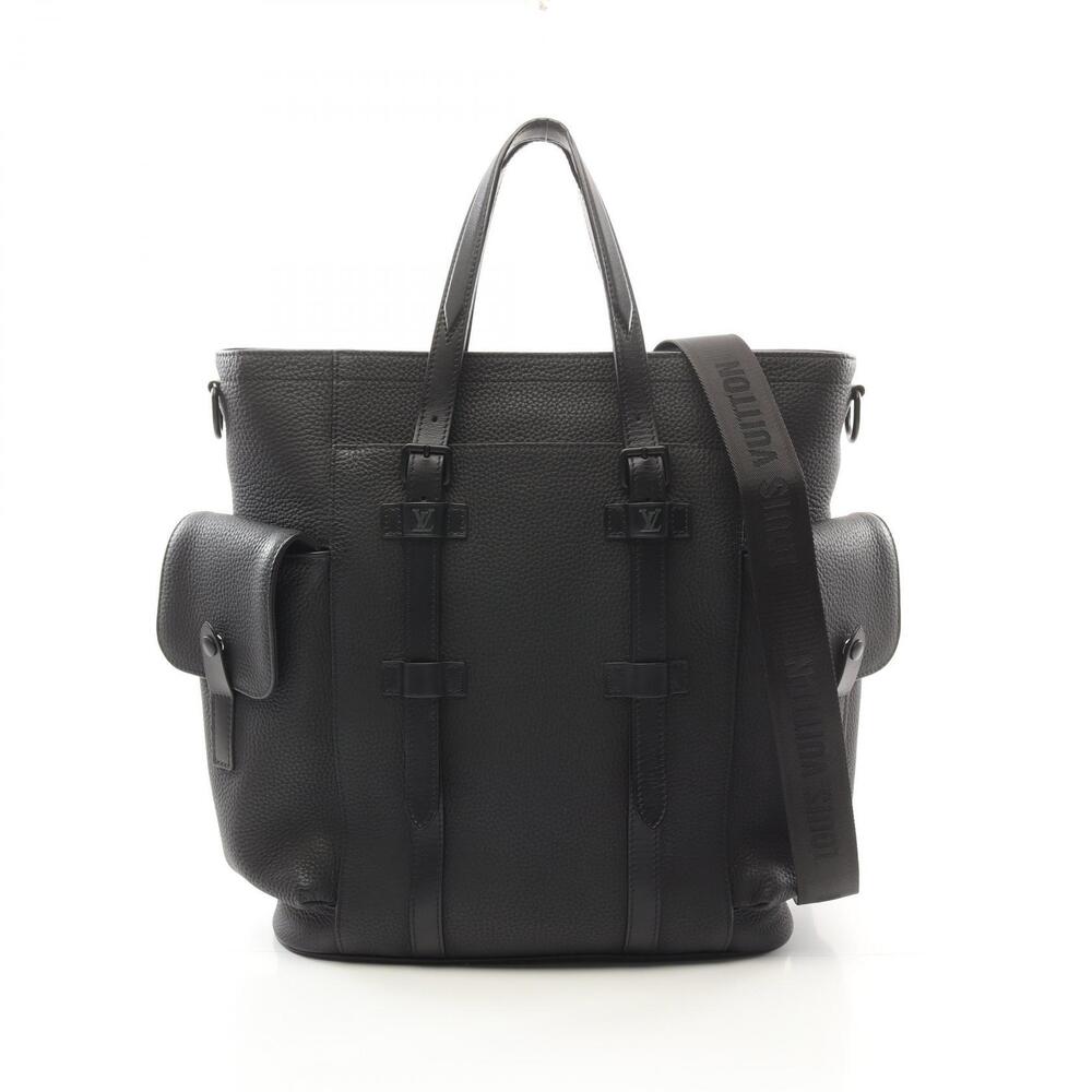 Louis Vuitton Christopher Tote Bag Leather Black